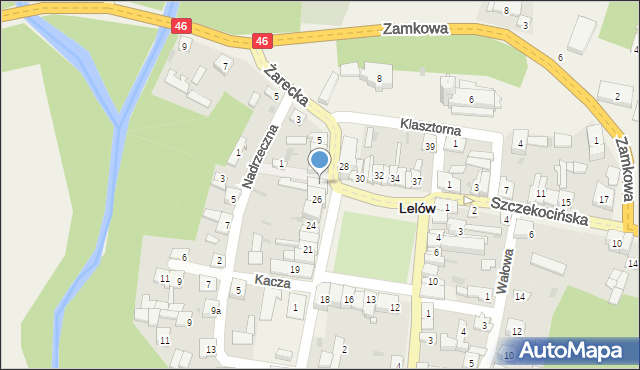 Lelów, Plac Partyzantów, 27, mapa Lelów