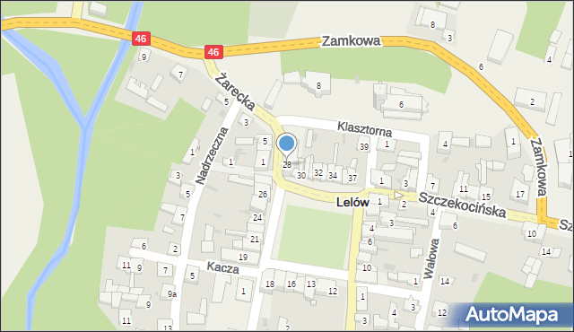 Lelów, Plac Partyzantów, 28, mapa Lelów