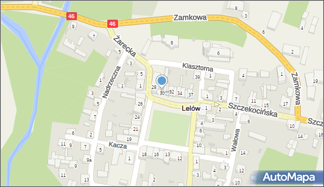 Lelów, Plac Partyzantów, 30, mapa Lelów