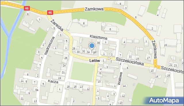 Lelów, Plac Partyzantów, 36, mapa Lelów