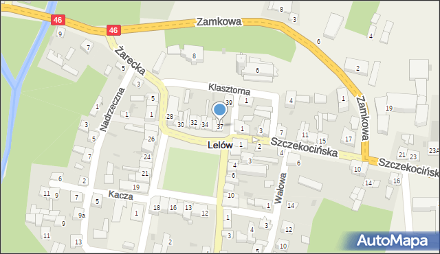 Lelów, Plac Partyzantów, 37, mapa Lelów