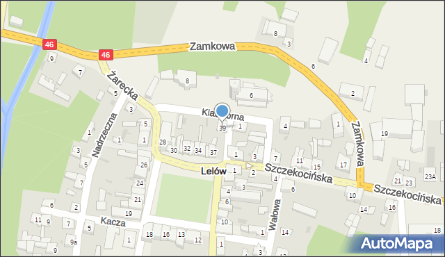 Lelów, Plac Partyzantów, 39, mapa Lelów