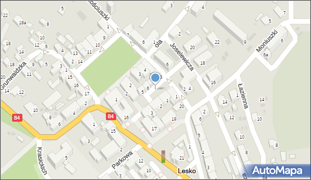 Lesko, Plac Pułaskiego, 66, mapa Lesko