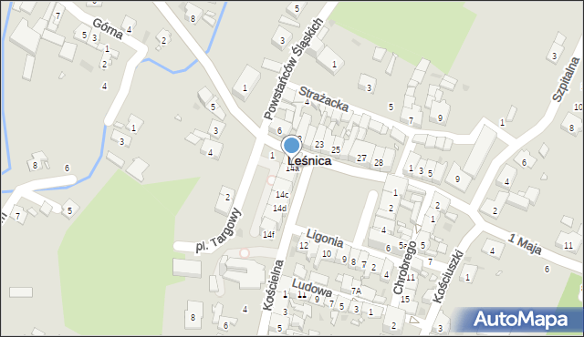Leśnica, Plac Narutowicza Gabriela, 14a, mapa Leśnica