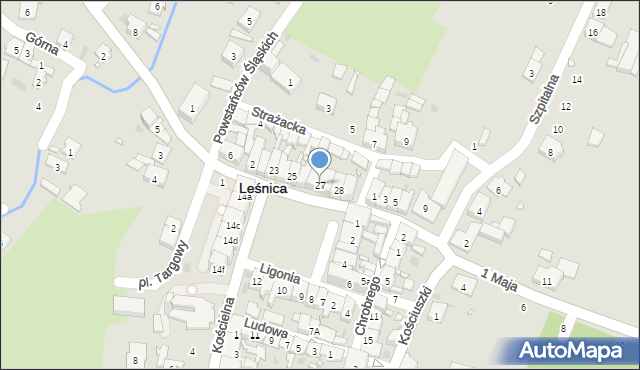 Leśnica, Plac Narutowicza Gabriela, 27, mapa Leśnica