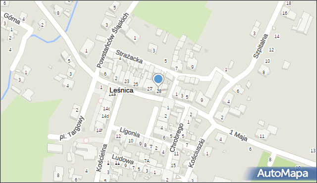 Leśnica, Plac Narutowicza Gabriela, 28, mapa Leśnica