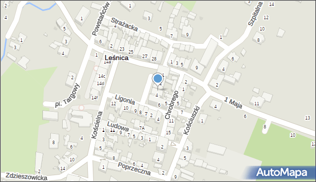 Leśnica, Plac Narutowicza Gabriela, 3, mapa Leśnica