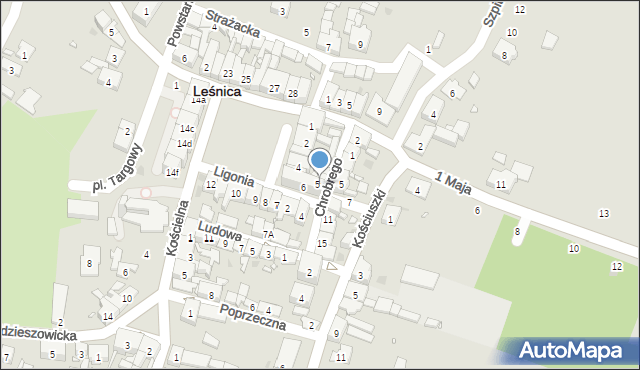 Leśnica, Plac Narutowicza Gabriela, 5a, mapa Leśnica