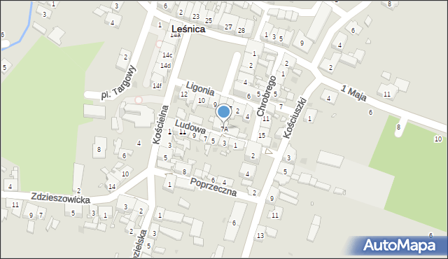 Leśnica, Plac Narutowicza Gabriela, 7A, mapa Leśnica