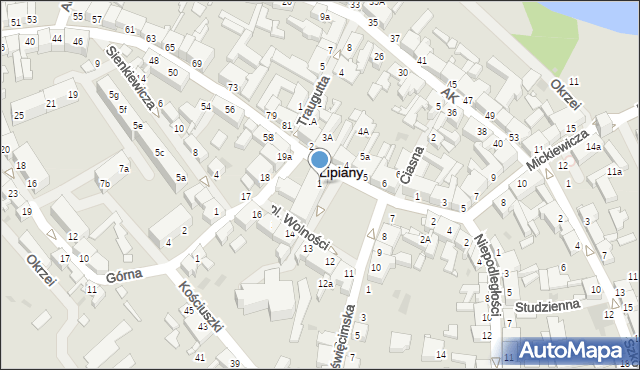 Lipiany, Plac Wolności, 1, mapa Lipiany