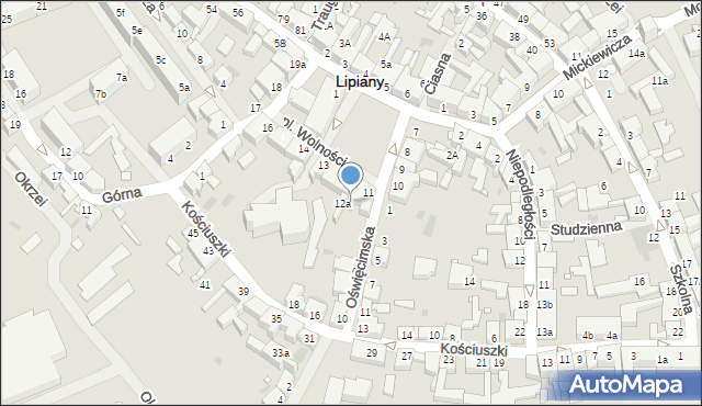 Lipiany, Plac Wolności, 11a, mapa Lipiany