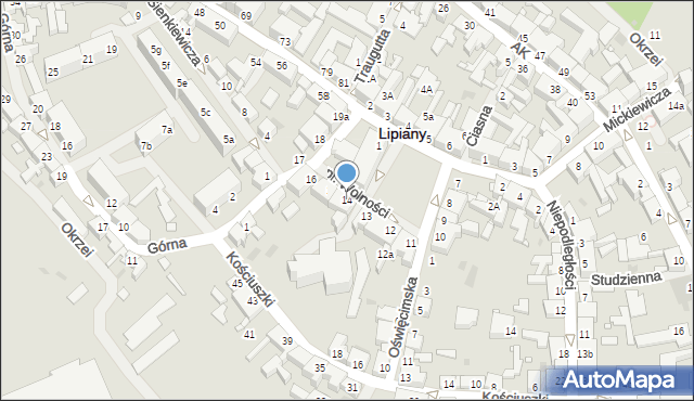 Lipiany, Plac Wolności, 14, mapa Lipiany