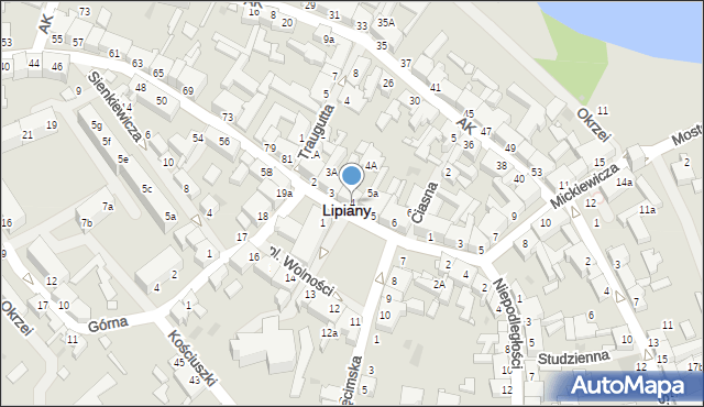 Lipiany, Plac Wolności, 4, mapa Lipiany