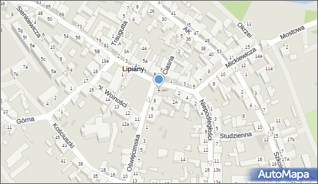 Lipiany, Plac Wolności, 7, mapa Lipiany