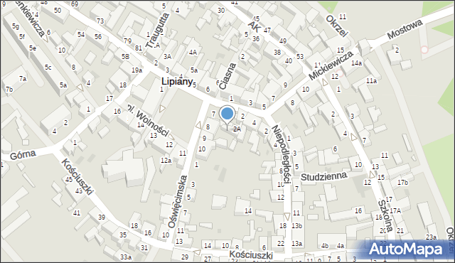 Lipiany, Plac Wolności, 8a, mapa Lipiany