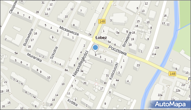 Łobez, Plac 3 Marca, 4, mapa Łobez