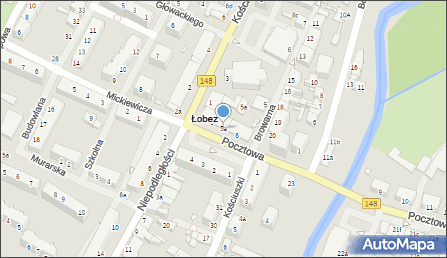 Łobez, Plac 3 Marca, 5a, mapa Łobez