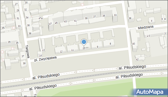Łódź, Plac Zwycięstwa, 10, mapa Łodzi