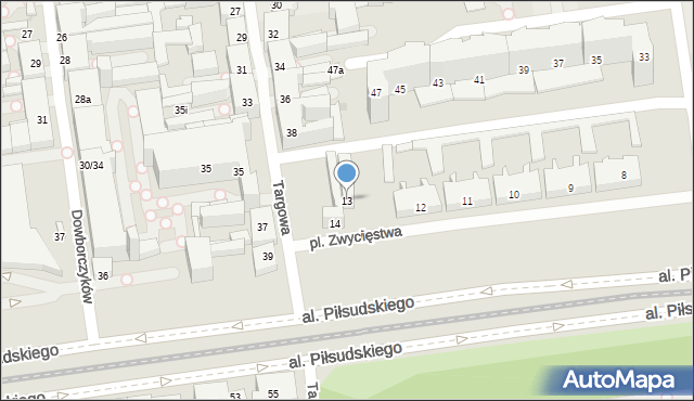 Łódź, Plac Zwycięstwa, 13, mapa Łodzi