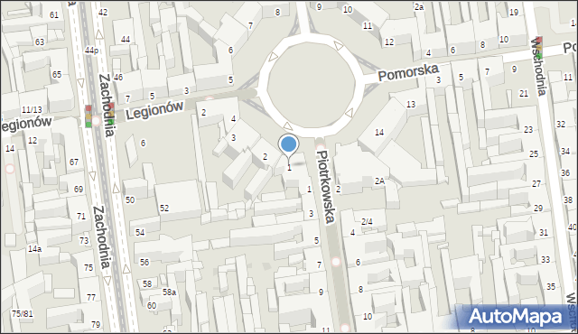 Łódź, Plac Wolności, 1, mapa Łodzi