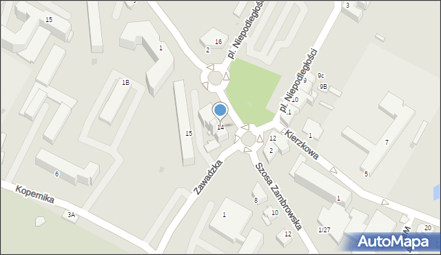 Łomża, Plac Niepodległości, 14, mapa Łomży