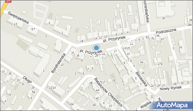 Łowicz, Plac Przyrynek, 25, mapa Łowicza