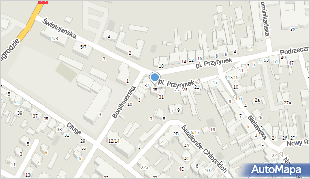 Łowicz, Plac Przyrynek, 35, mapa Łowicza