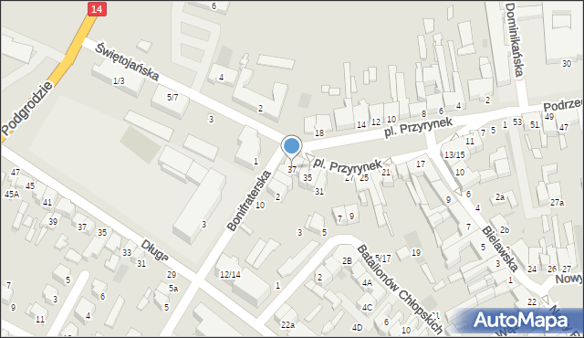 Łowicz, Plac Przyrynek, 37, mapa Łowicza