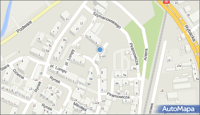Lubań, Plac Lompy Józefa, 1, mapa Lubań