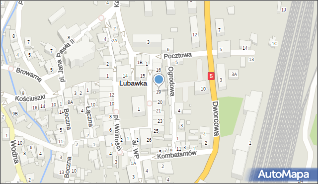 Lubawka, Plac Wolności, 19, mapa Lubawka