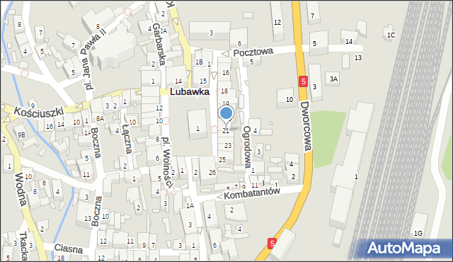 Lubawka, Plac Wolności, 21, mapa Lubawka