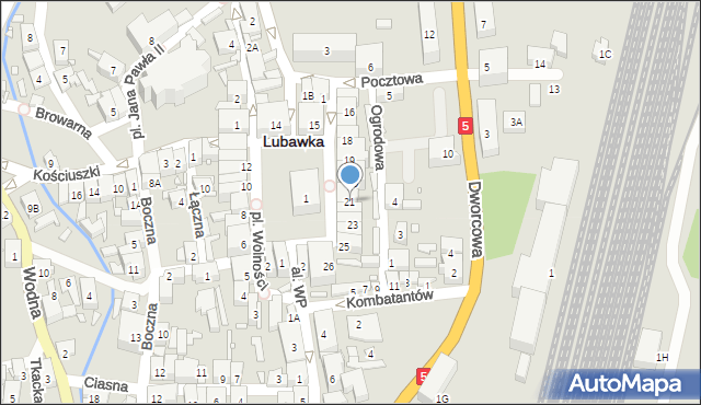 Lubawka, Plac Wolności, 21, mapa Lubawka