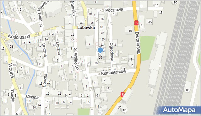 Lubawka, Plac Wolności, 25, mapa Lubawka