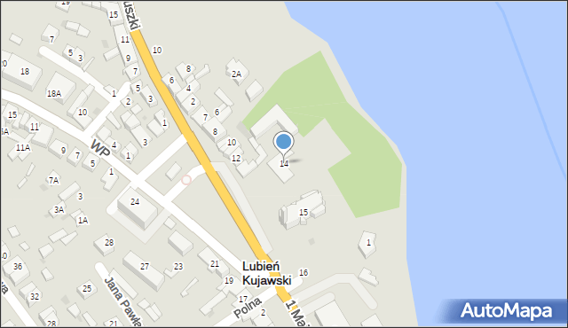 Lubień Kujawski, Plac Wolności, 14, mapa Lubień Kujawski