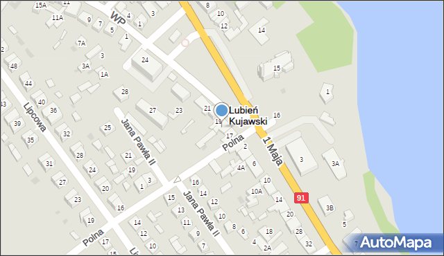 Lubień Kujawski, Plac Wolności, 18, mapa Lubień Kujawski
