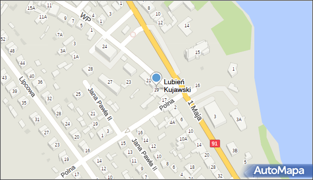 Lubień Kujawski, Plac Wolności, 19, mapa Lubień Kujawski