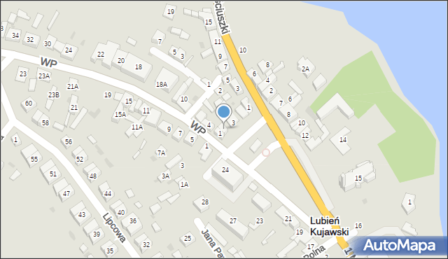 Lubień Kujawski, Plac Wolności, 2, mapa Lubień Kujawski