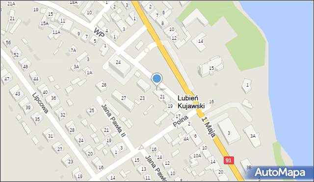 Lubień Kujawski, Plac Wolności, 22, mapa Lubień Kujawski