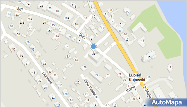 Lubień Kujawski, Plac Wolności, 24, mapa Lubień Kujawski