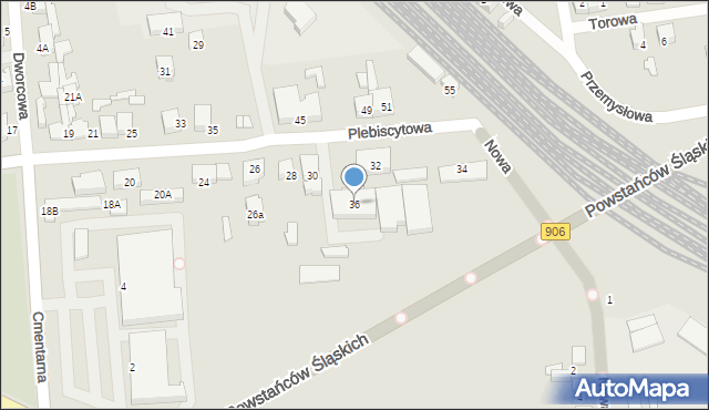Lubliniec, Plebiscytowa, 36, mapa Lubliniec