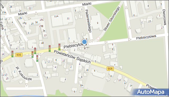 Lubliniec, Plebiscytowa, 4, mapa Lubliniec