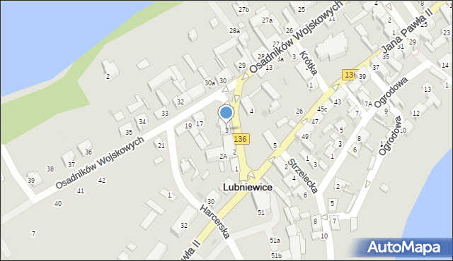 Lubniewice, Plac Kasztanowy, 3, mapa Lubniewice