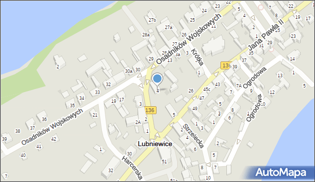 Lubniewice, Plac Kasztanowy, 4, mapa Lubniewice