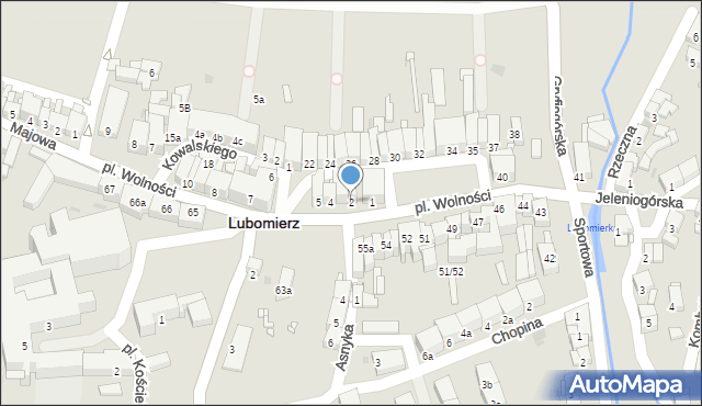 Lubomierz, Plac Wolności, 2, mapa Lubomierz