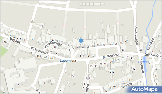 Lubomierz, Plac Wolności, 23, mapa Lubomierz