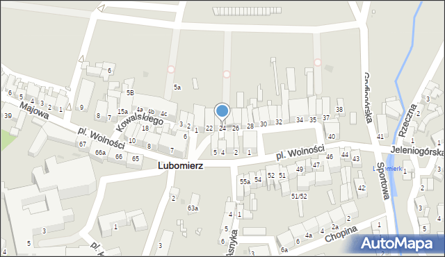 Lubomierz, Plac Wolności, 24, mapa Lubomierz