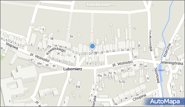 Lubomierz, Plac Wolności, 25, mapa Lubomierz