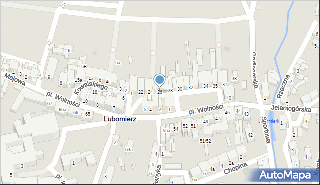 Lubomierz, Plac Wolności, 26, mapa Lubomierz