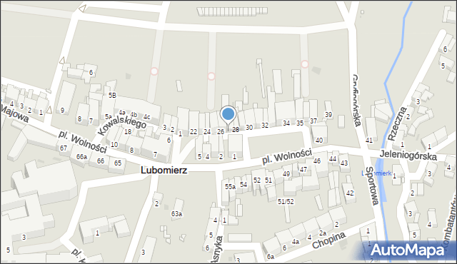 Lubomierz, Plac Wolności, 27, mapa Lubomierz