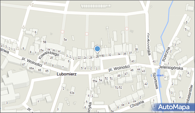 Lubomierz, Plac Wolności, 28, mapa Lubomierz